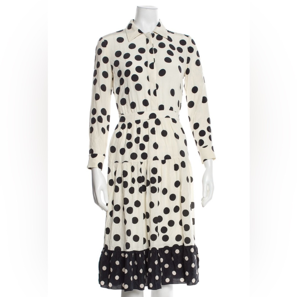 Vintage Moschino Polka Dot Shirt Dress | Black & White Chic 90s Designer